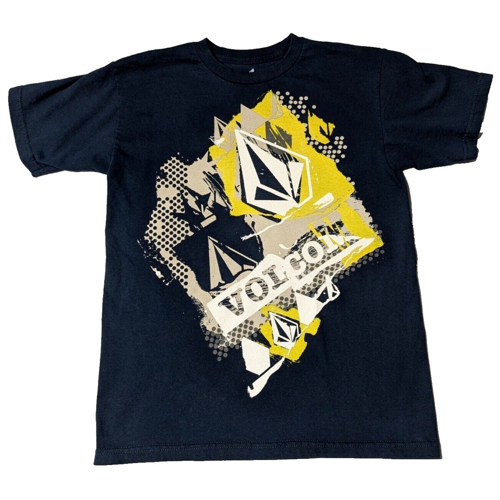 VOLCOM‎ Men Small Blue Cotton Logo Graphic Print T-Shirt